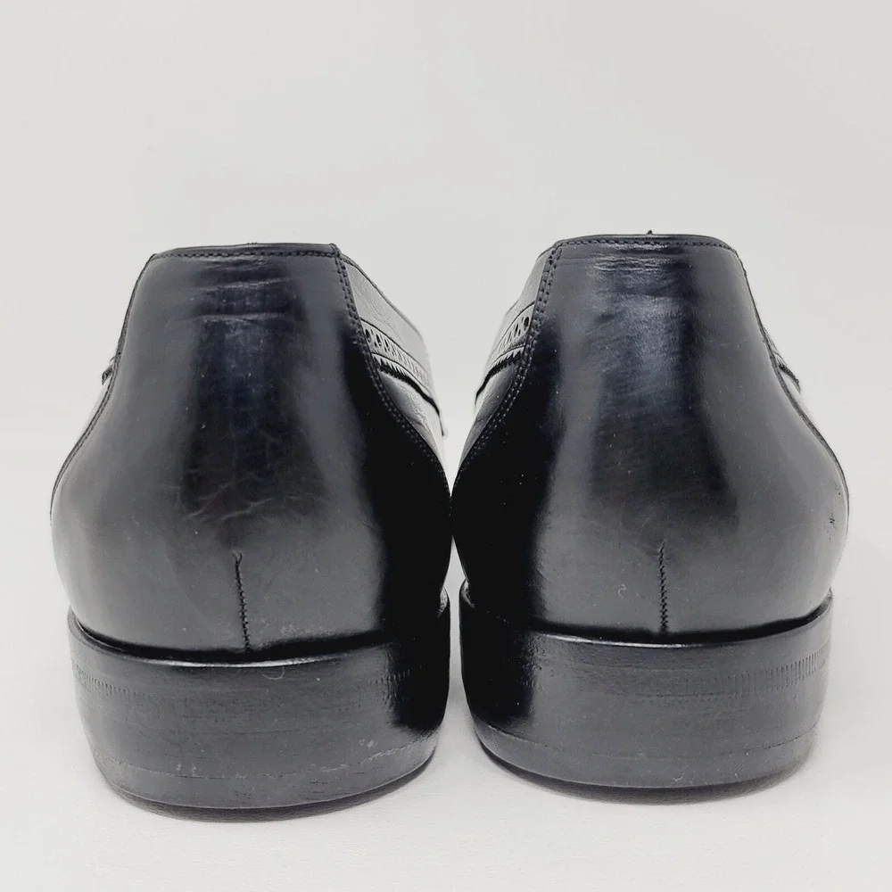 Yanko Espana Mens loafers Sz 8 D Kilti tassel shoes Black Casual Dress spain
